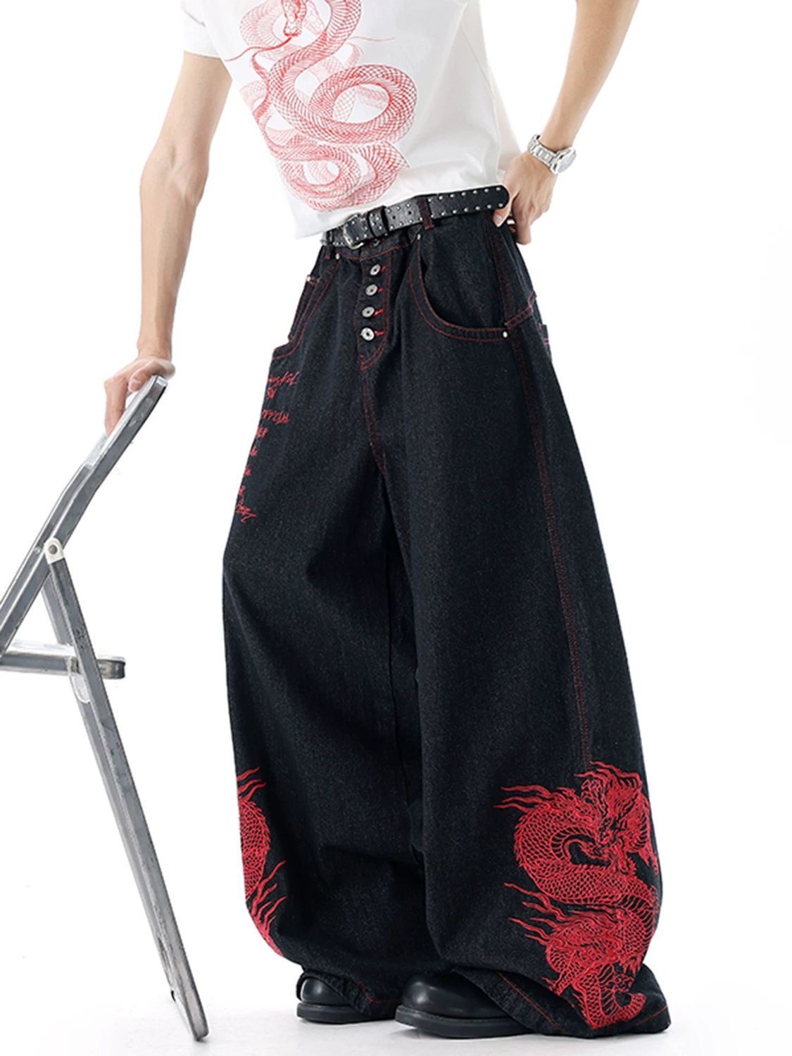 MOIYIBA black baggy jeans