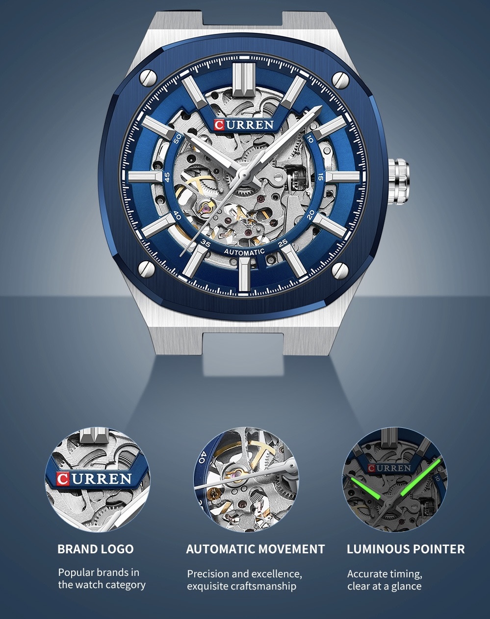 Curren 8485 automatic mechanic