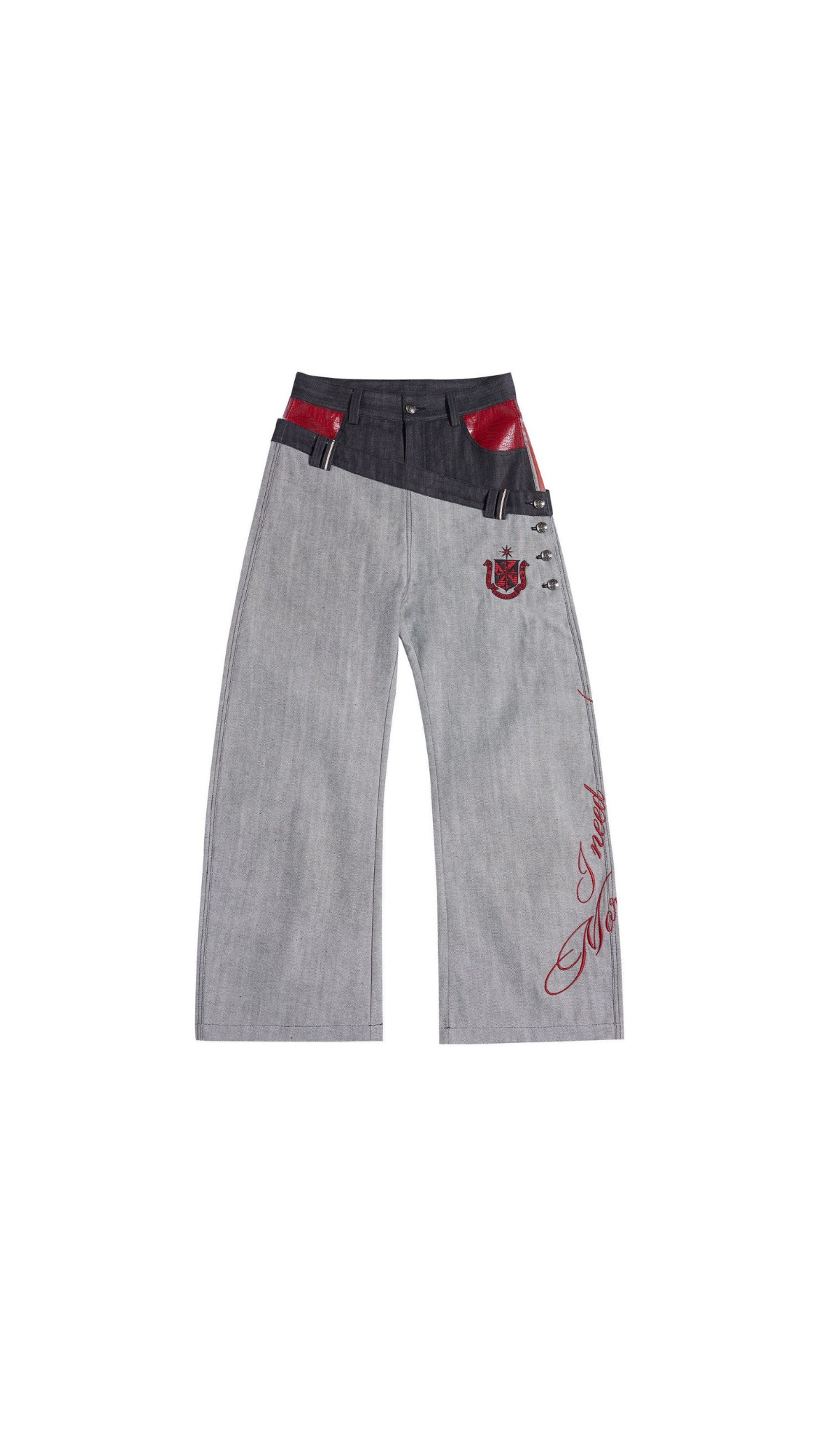 Has2sons Raw Denim Dual Waist Wide Jeans