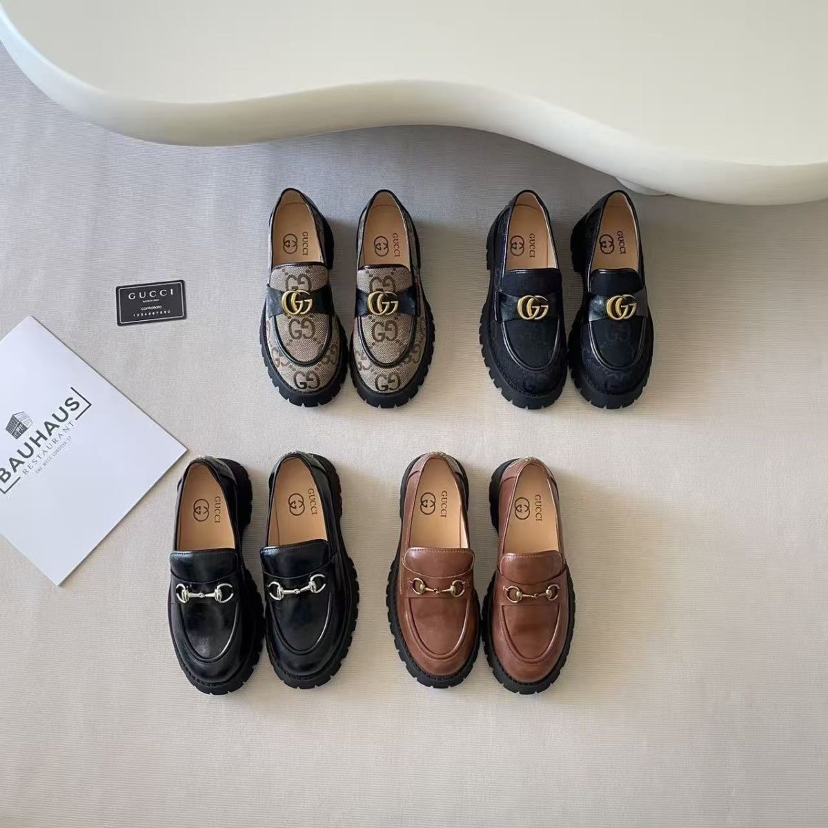 Gucci Horsebit lug sole leather loafers