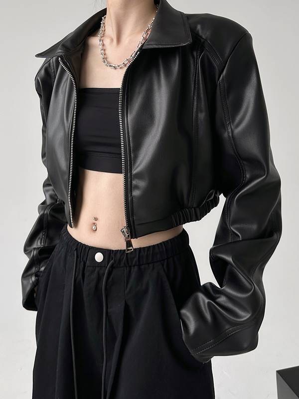 Cropped Leather jacket