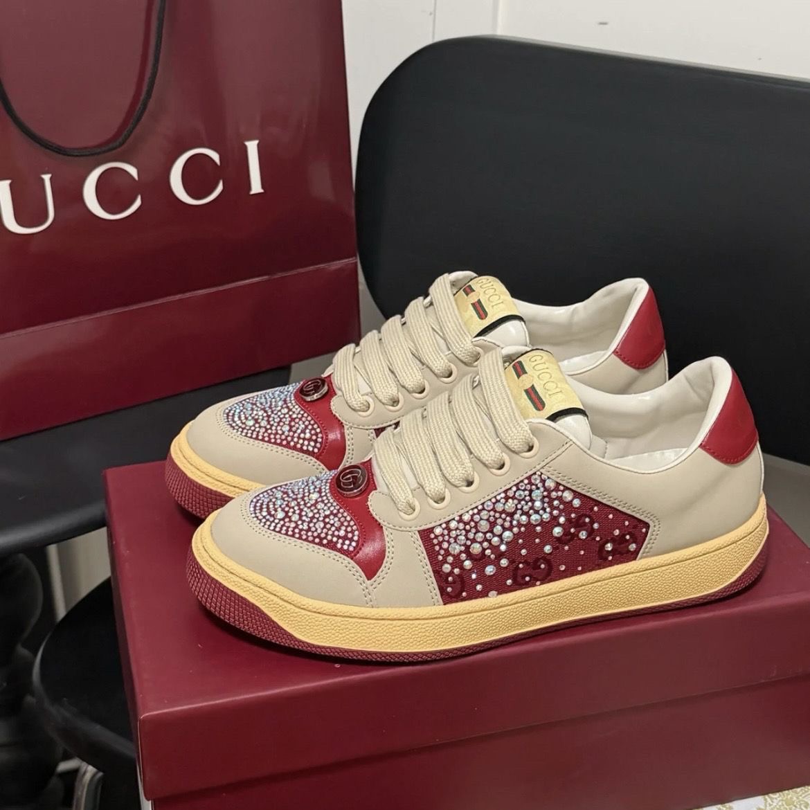 Gucci GG crystal Screener trainers