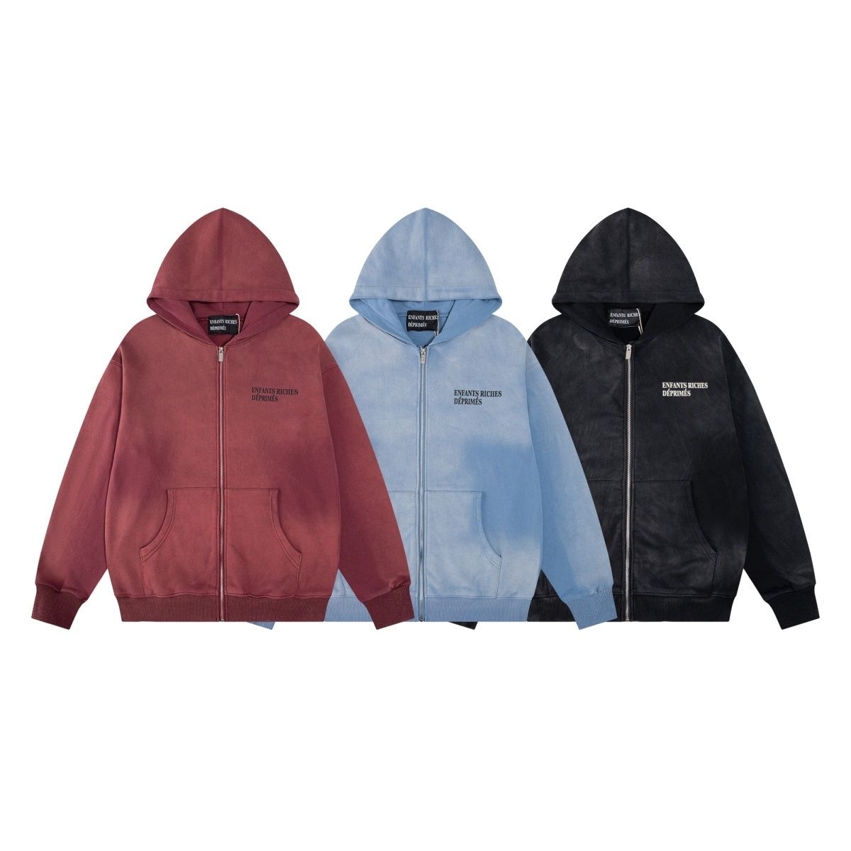 Enfants Riches Déprimés washed zip-up hoodies