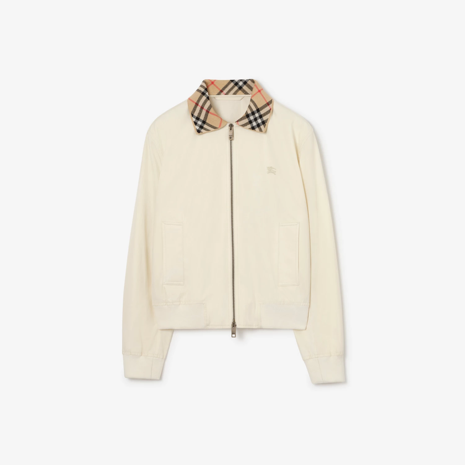 Burberry Check-Collar Harrington Bomber Jacket
