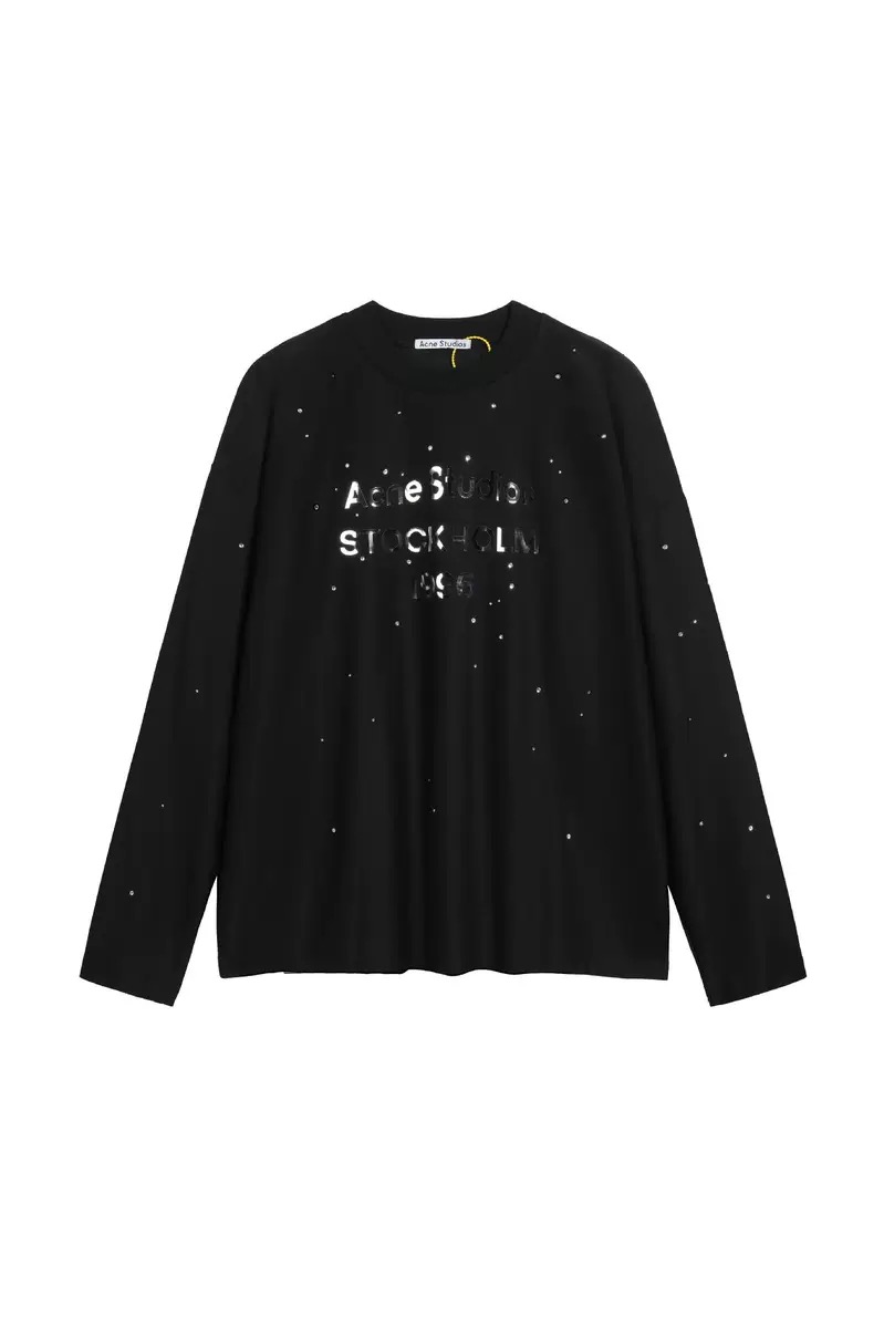 Acne Studios Edden Rhinestone Long-Sleeve Top