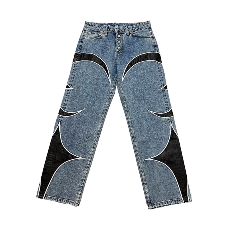 Thug Club Leather Washing Denim Pants