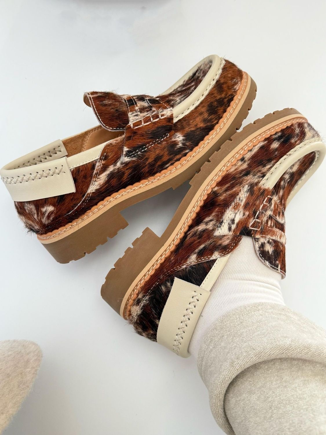 Brindle Calf-Hair Penny Loafer