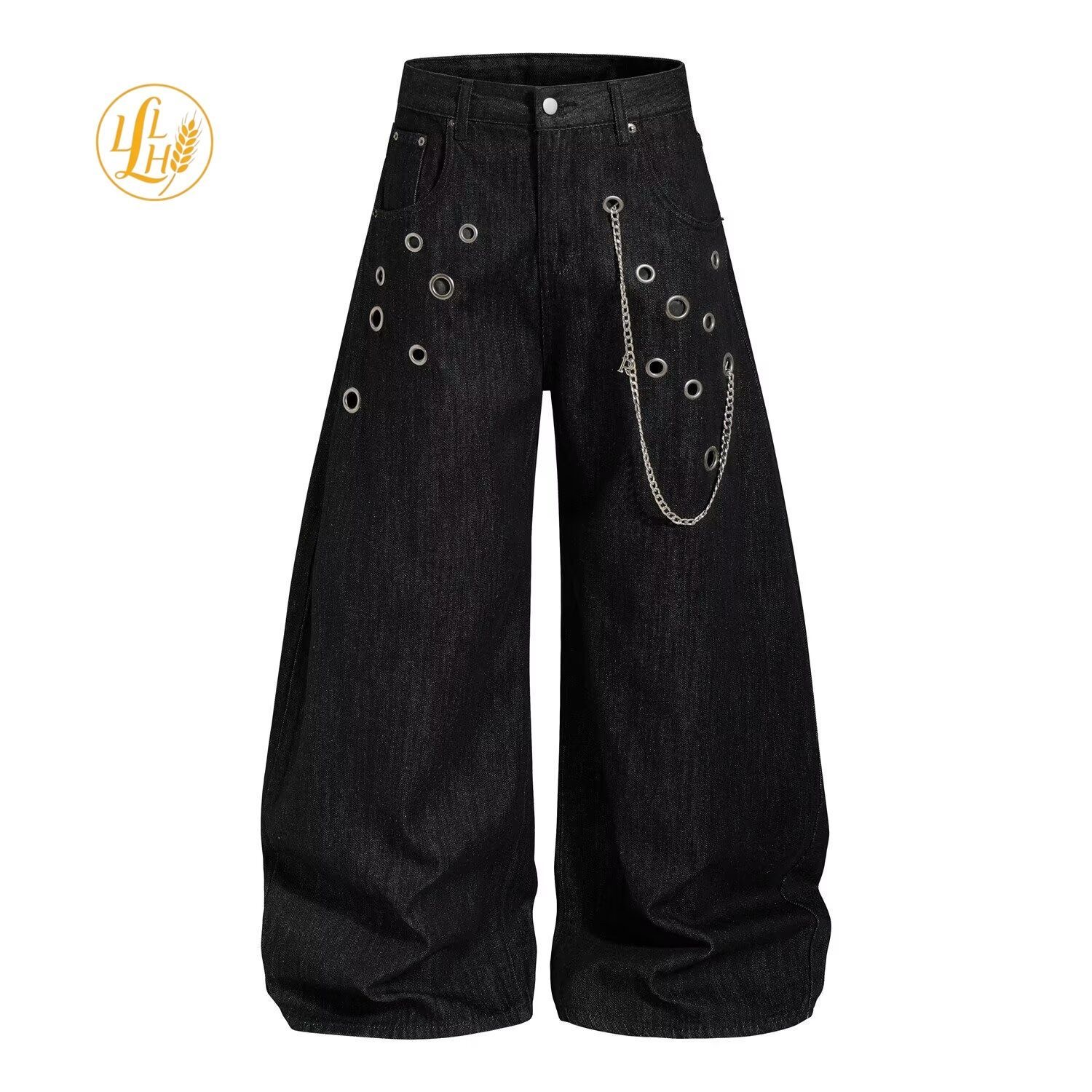 Aelfric Eden Grommet Chain Baggy Barrel Jeans